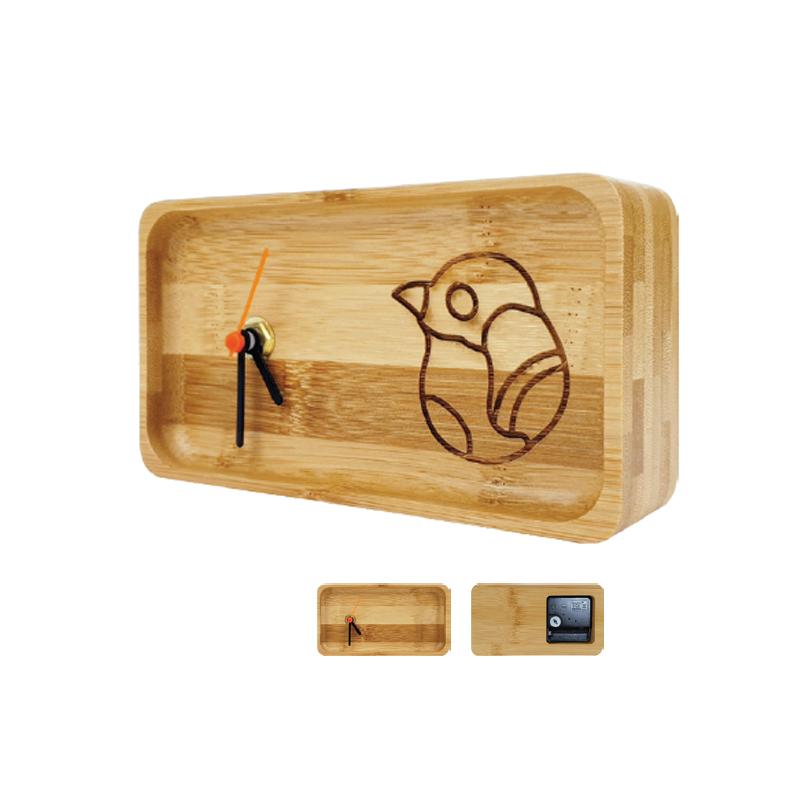 Rectangular Bamboo Desk Clock